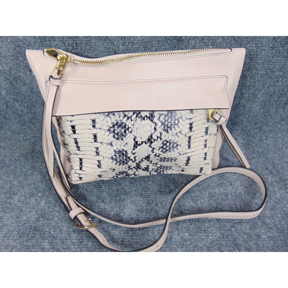 Coach Crossbody Bag Pale Pink Python Embossed Lea… - image 2